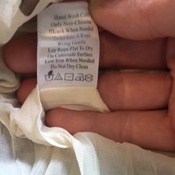 XL brown, cream and copper print sheer blouse - Picture 6 of 6